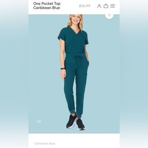 Mandala Scrub Set in Carribean Blue XS